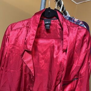 Silky red and black pajamas EUC